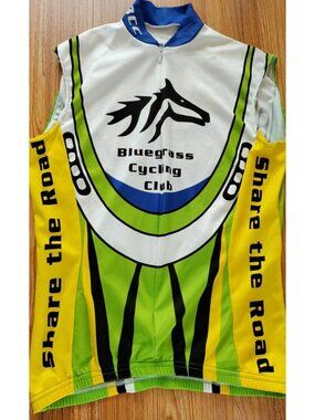 Kentucky Bluegrass Cycling Jersey VOmax Mens Small Sleeveless Horse Logo